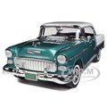 Play4Hours 1 by 18 1955 Chevrolet Bel Air Hard Top Diecast Model Car, Green PL1536685